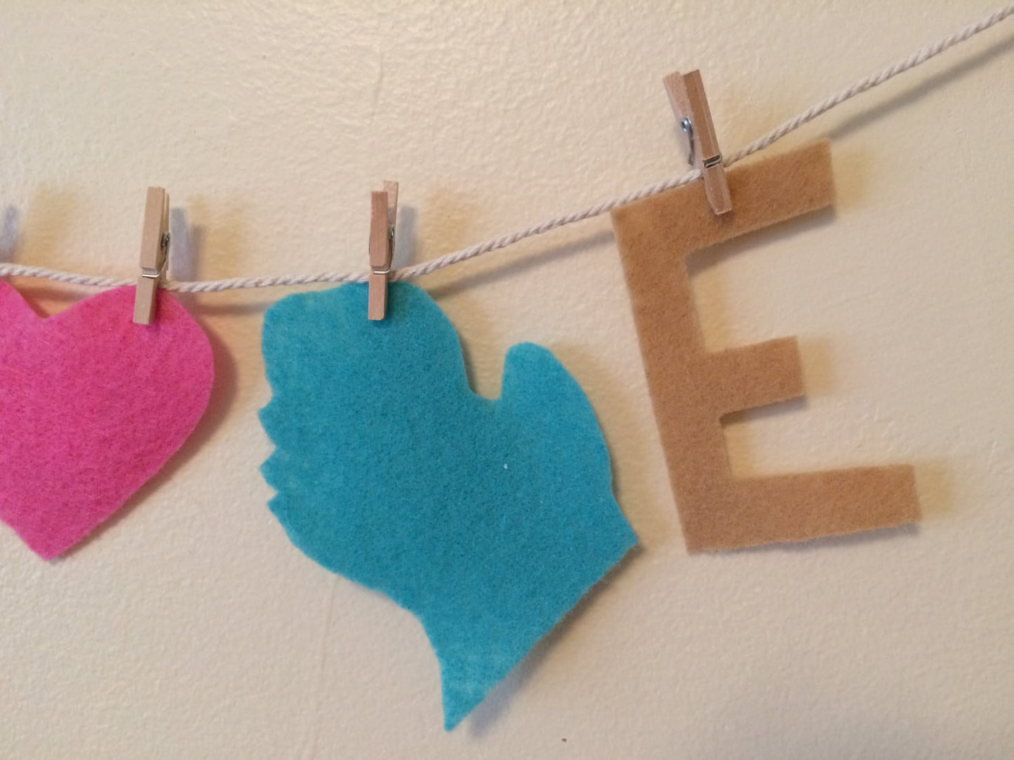 Michigan Love Felt Clothesline with Cherries CLEARANCE