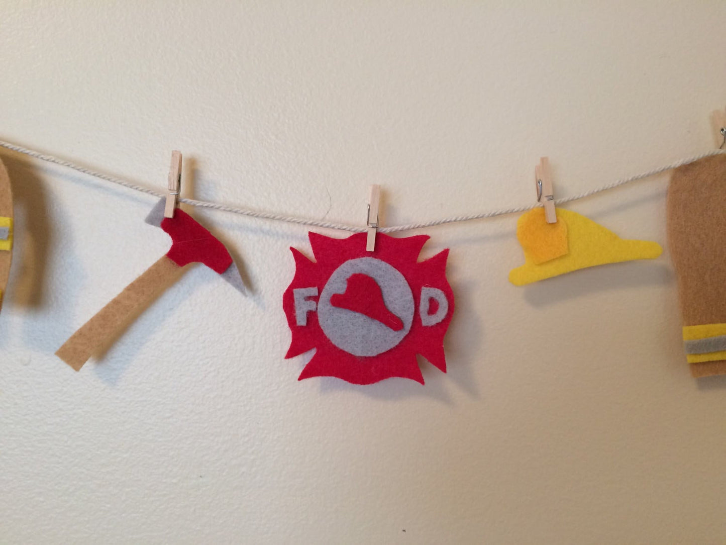 Fireman Miniature Felt Clothesline