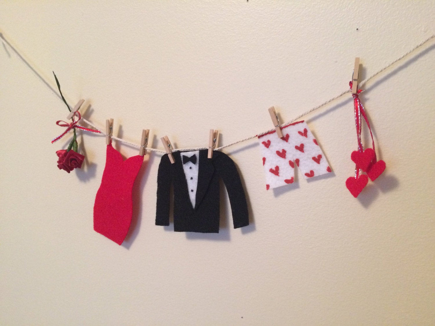Valentine's Day Date Miniature Felt Clothesline