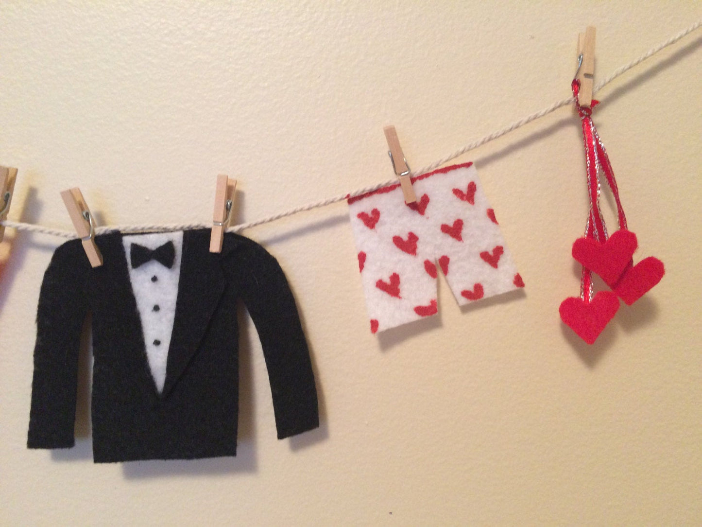 Valentine's Day Date Miniature Felt Clothesline