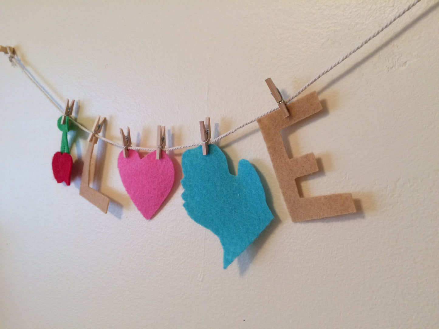 Michigan Love Felt Clothesline with Cherries CLEARANCE