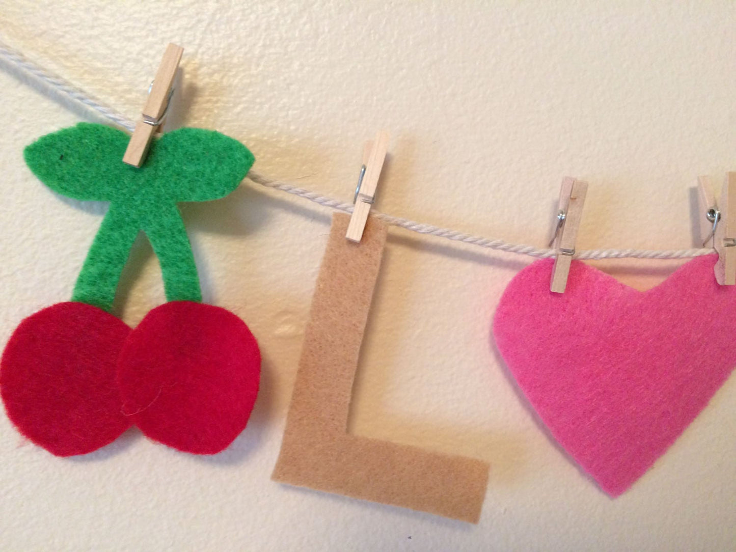 Michigan Love Felt Clothesline with Cherries CLEARANCE