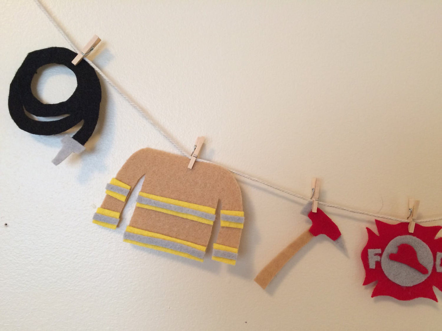 Fireman Miniature Felt Clothesline