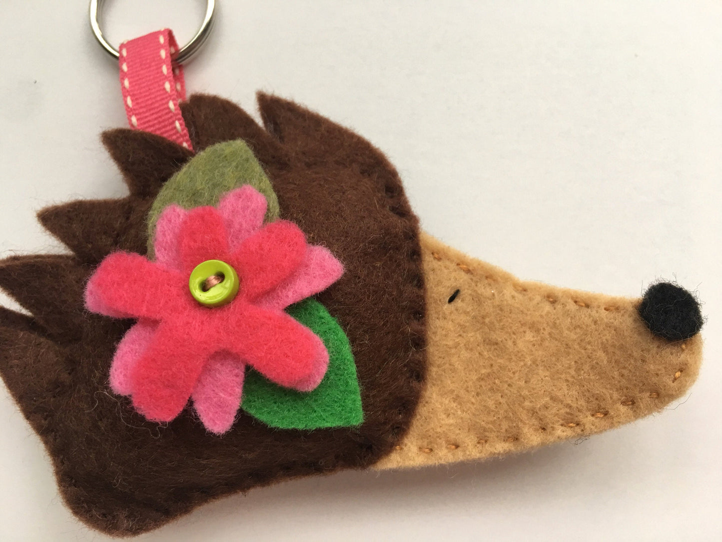 Hedgehog Felt Keychain Woodland Stuffed Animal Keychain for Kids Backpack Keychains Accessories Large Keychain