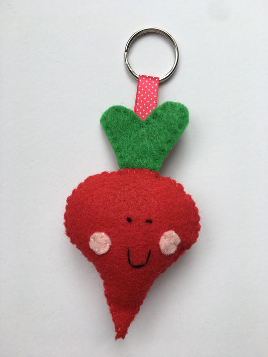 Radish Beet Vegetable Felt Keychain Large Keychain Backpack Accessories Keychains for Kids Backpack Keychain Kawaii Keychain