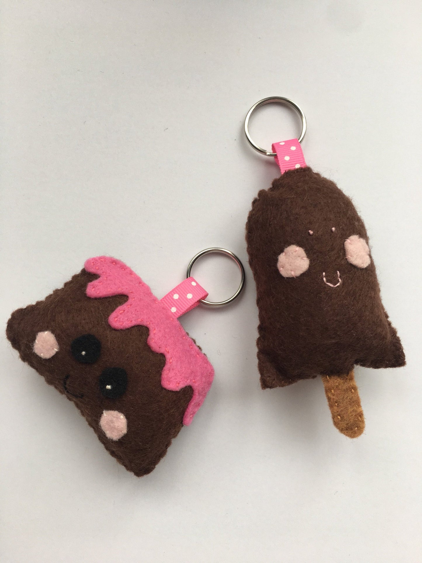 Chocolate Dessert Kawaii Felt Keychain Backpack Accesory Large Keychain Backpack Keychains Brownie Fudge