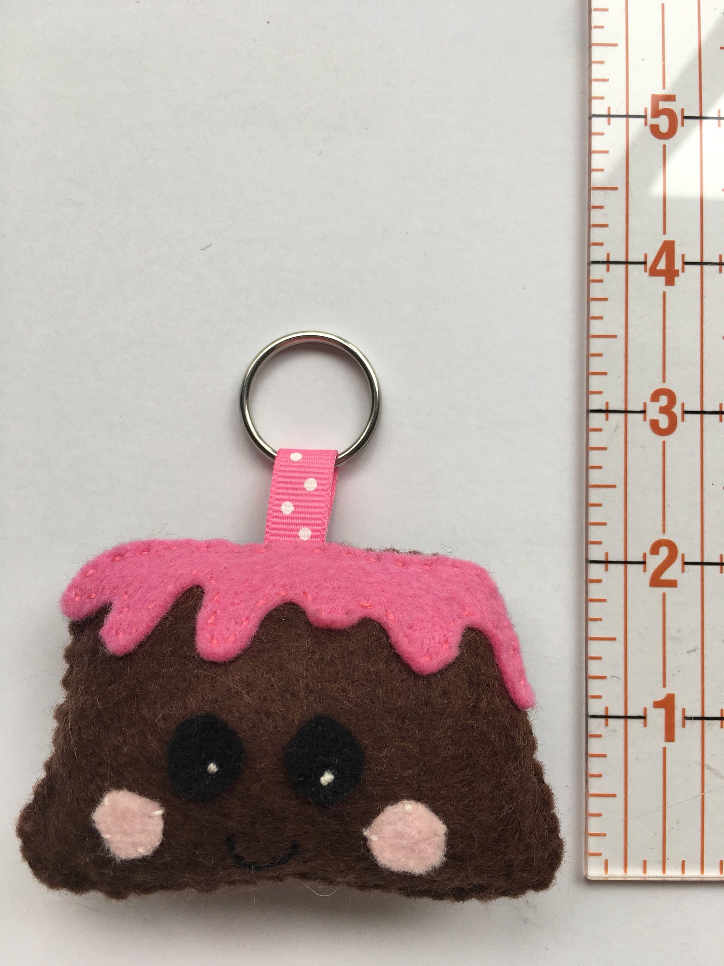 Chocolate Dessert Kawaii Felt Keychain Backpack Accesory Large Keychain Backpack Keychains Brownie Fudge