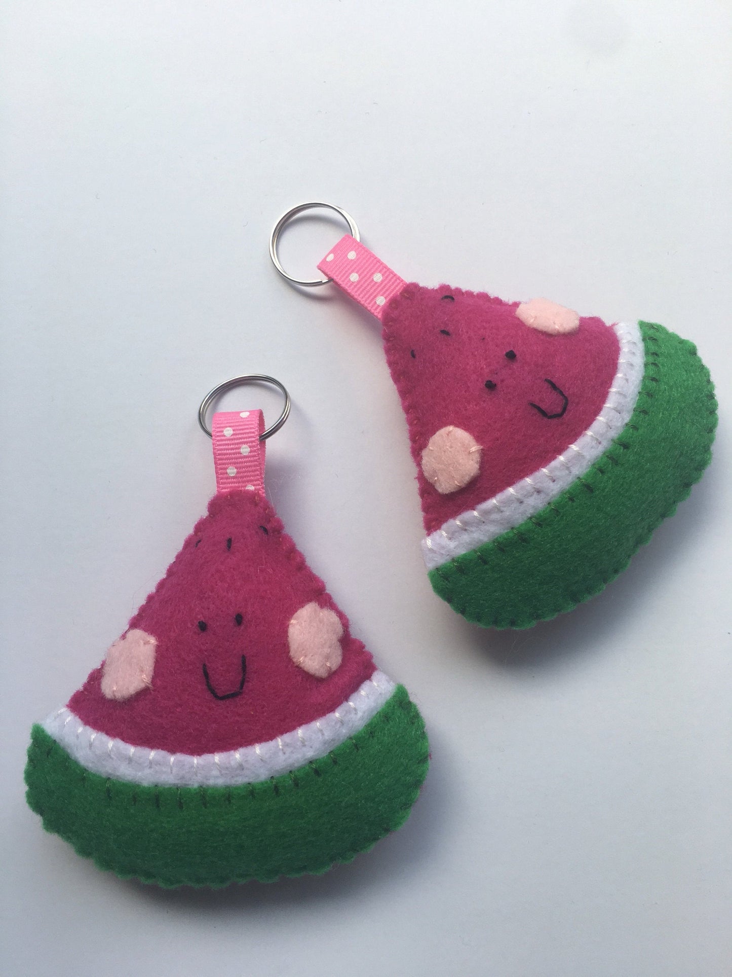 Felt Fruit Keychain: the Happy Watermelon