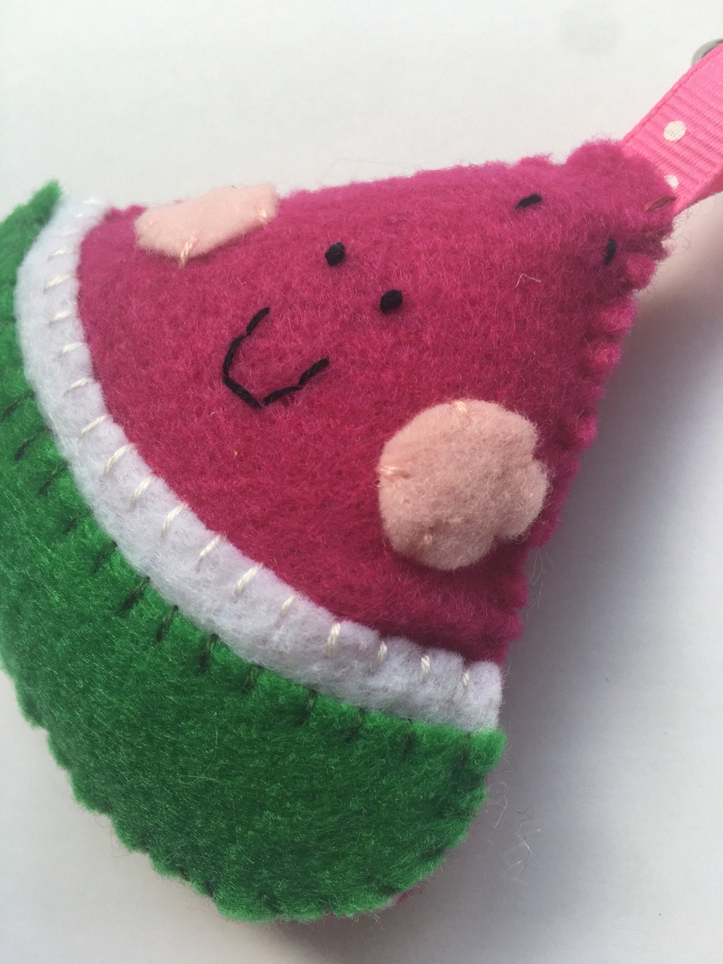 Felt Fruit Keychain: the Happy Watermelon