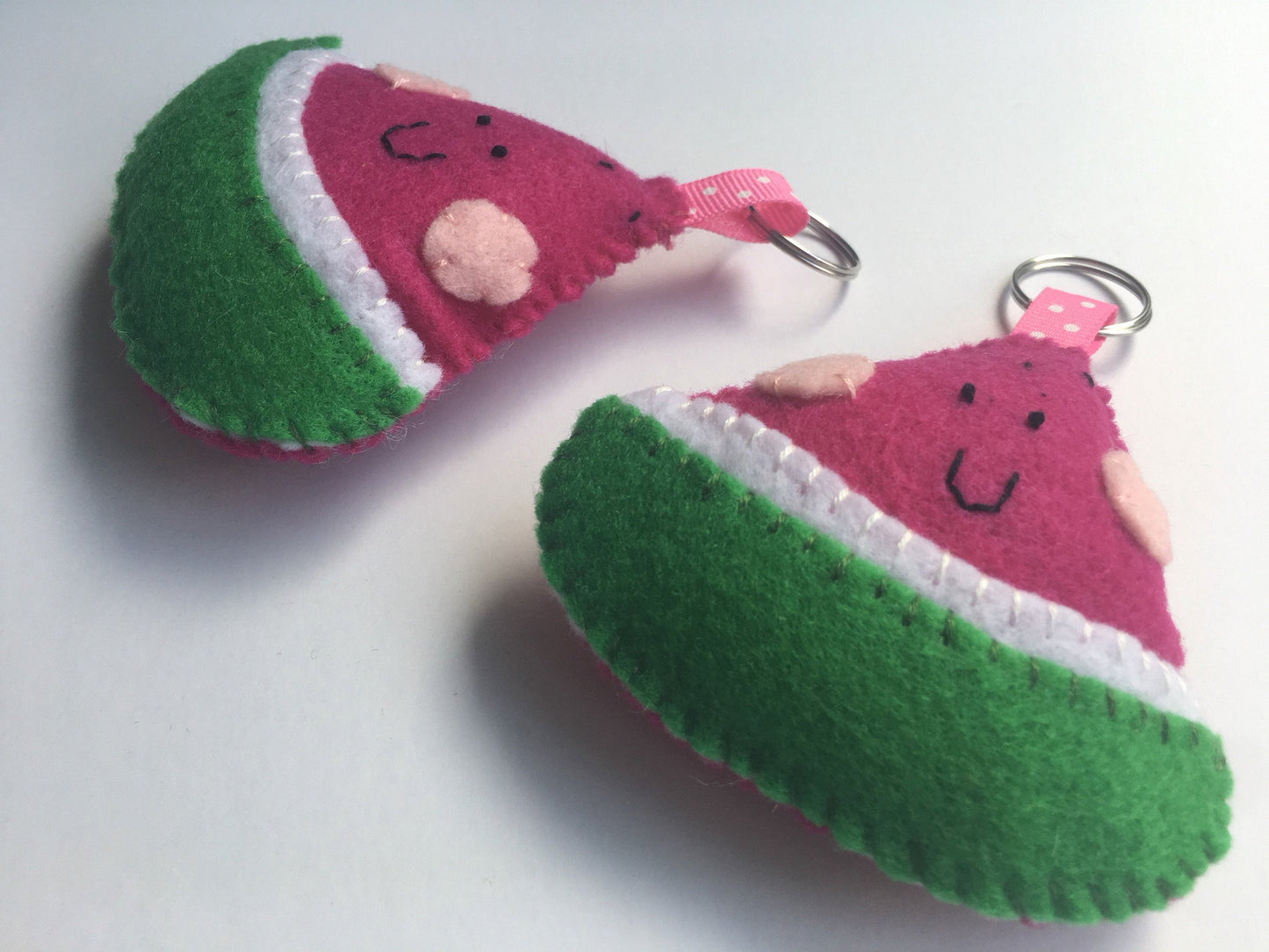 Felt Fruit Keychain: the Happy Watermelon