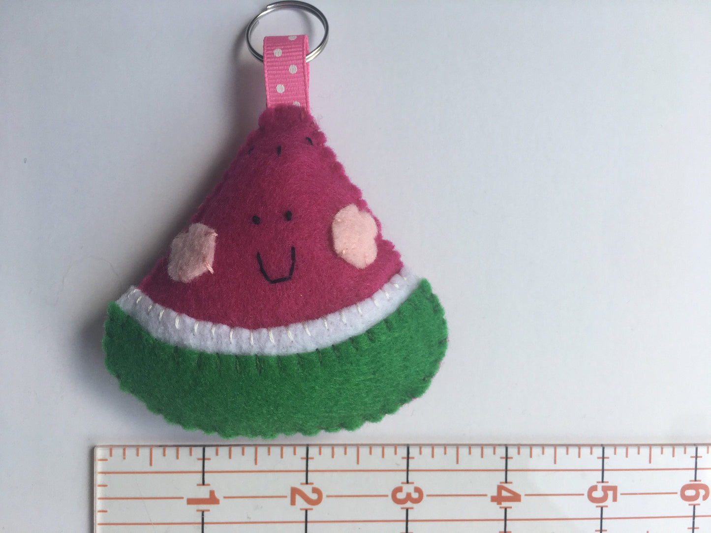 Felt Fruit Keychain: the Happy Watermelon