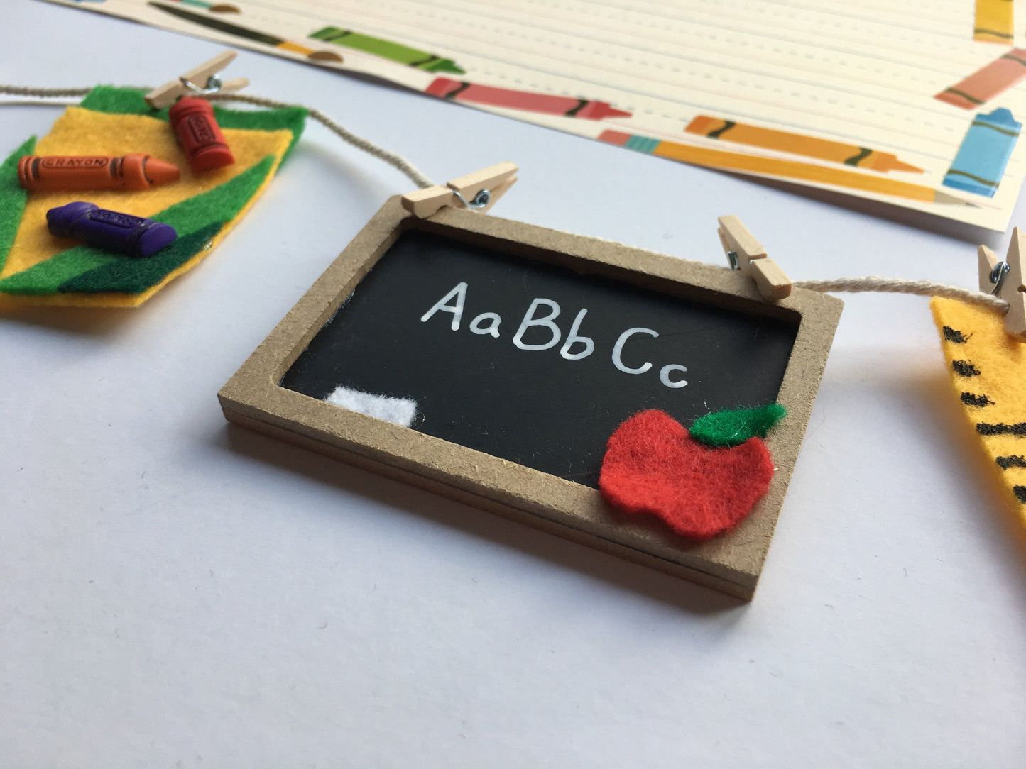 School Felt Miniature Clothesline Banner Garland Hanging Wall Decor Bunting