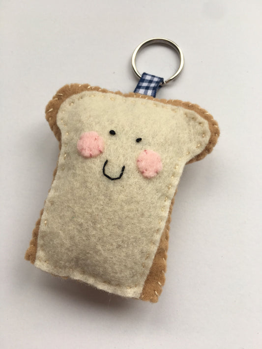 Happy Slice of Bread/Toast Keychain