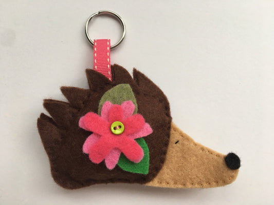Hedgehog Felt Keychain Woodland Stuffed Animal Keychain for Kids Backpack Keychains Accessories Large Keychain