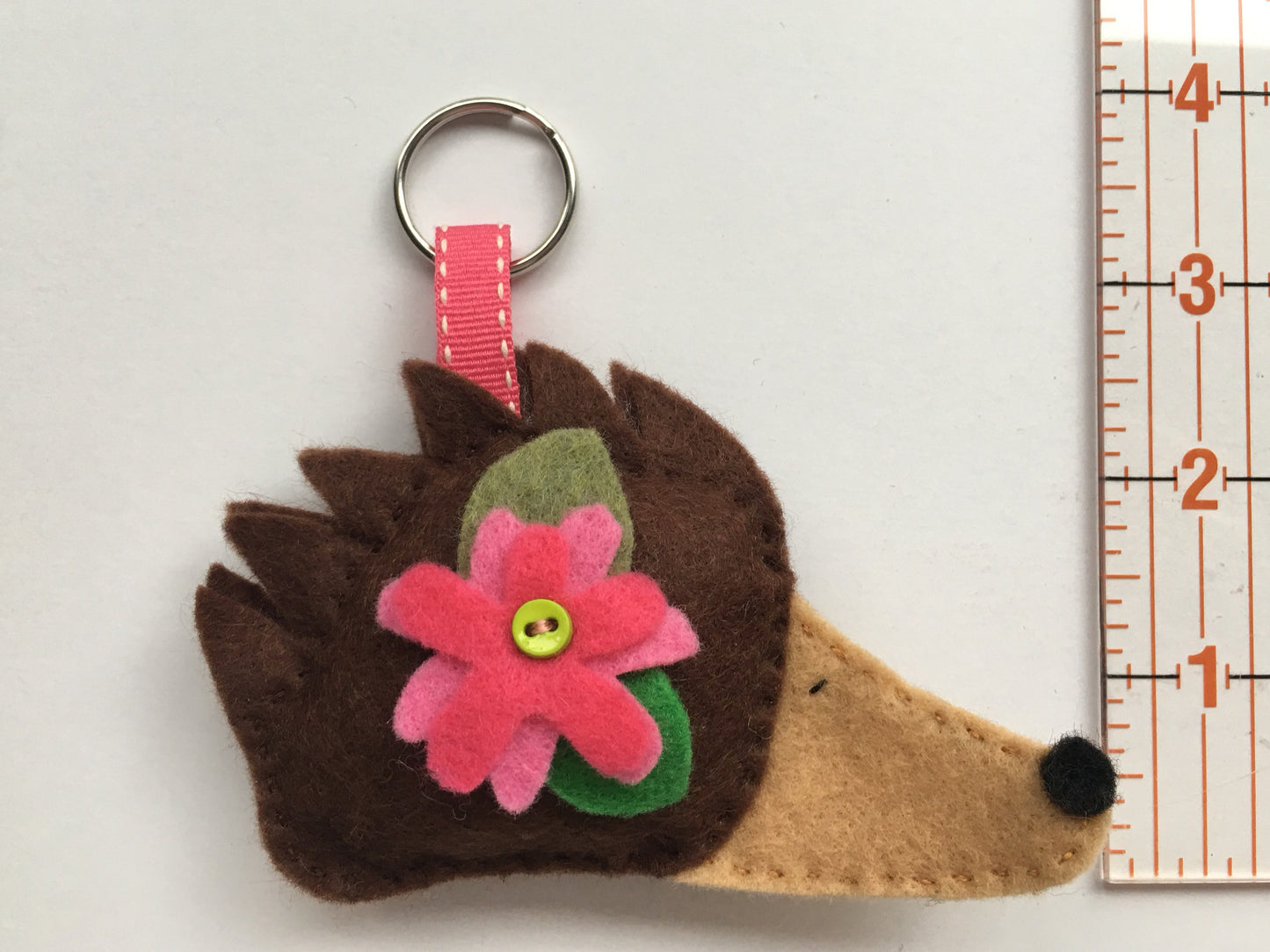 Hedgehog Felt Keychain Woodland Stuffed Animal Keychain for Kids Backpack Keychains Accessories Large Keychain