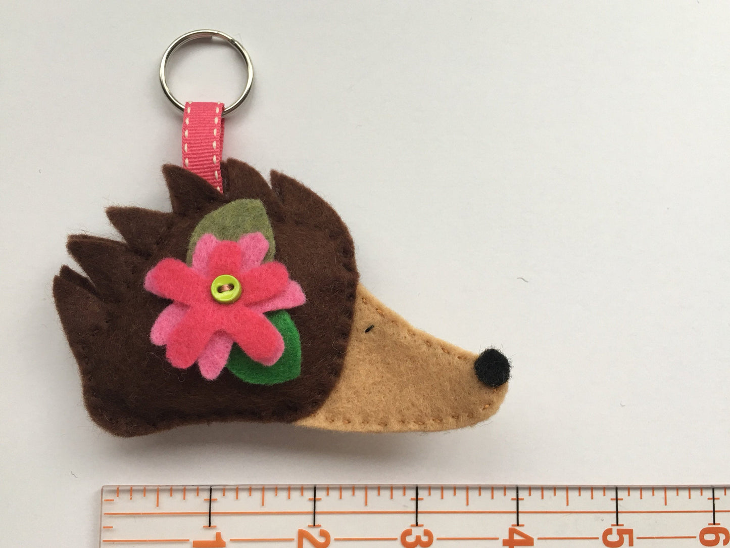 Hedgehog Felt Keychain Woodland Stuffed Animal Keychain for Kids Backpack Keychains Accessories Large Keychain