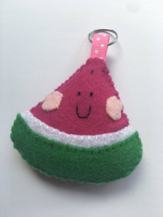 Felt Fruit Keychain: the Happy Watermelon