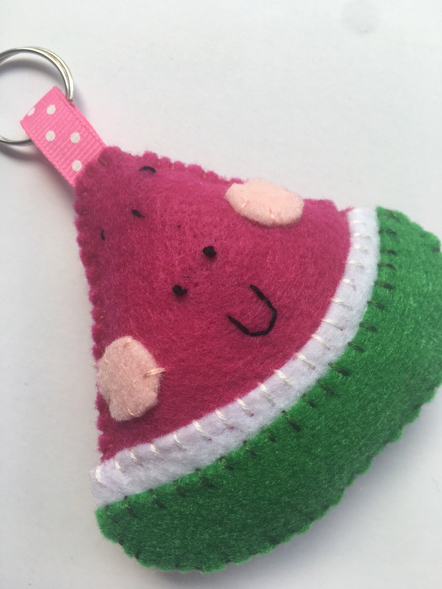 Felt Fruit Keychain: the Happy Watermelon