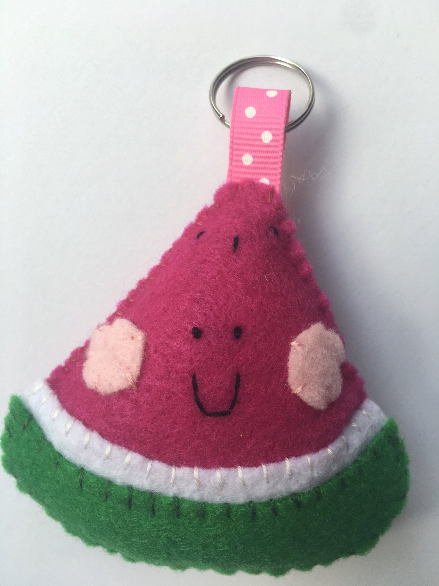 Felt Fruit Keychain: the Happy Watermelon