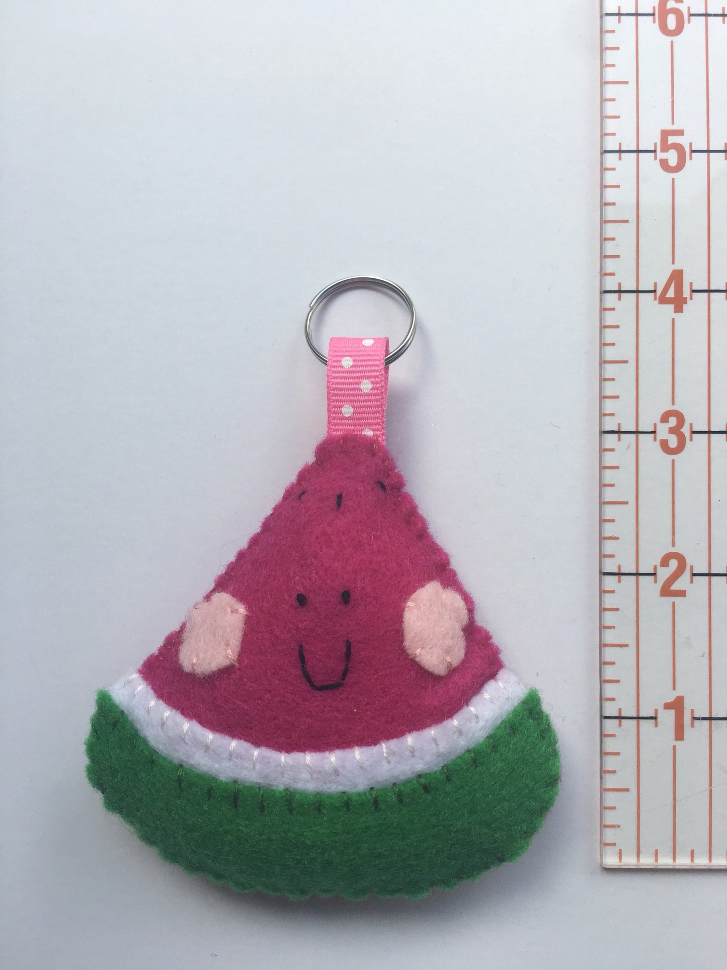Felt Fruit Keychain: the Happy Watermelon