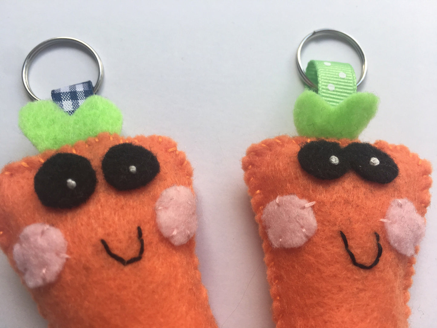 Happy Carrot Felt Stuffed Keychain