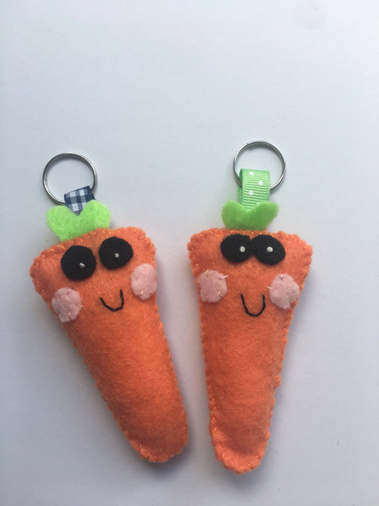 Happy Carrot Felt Stuffed Keychain