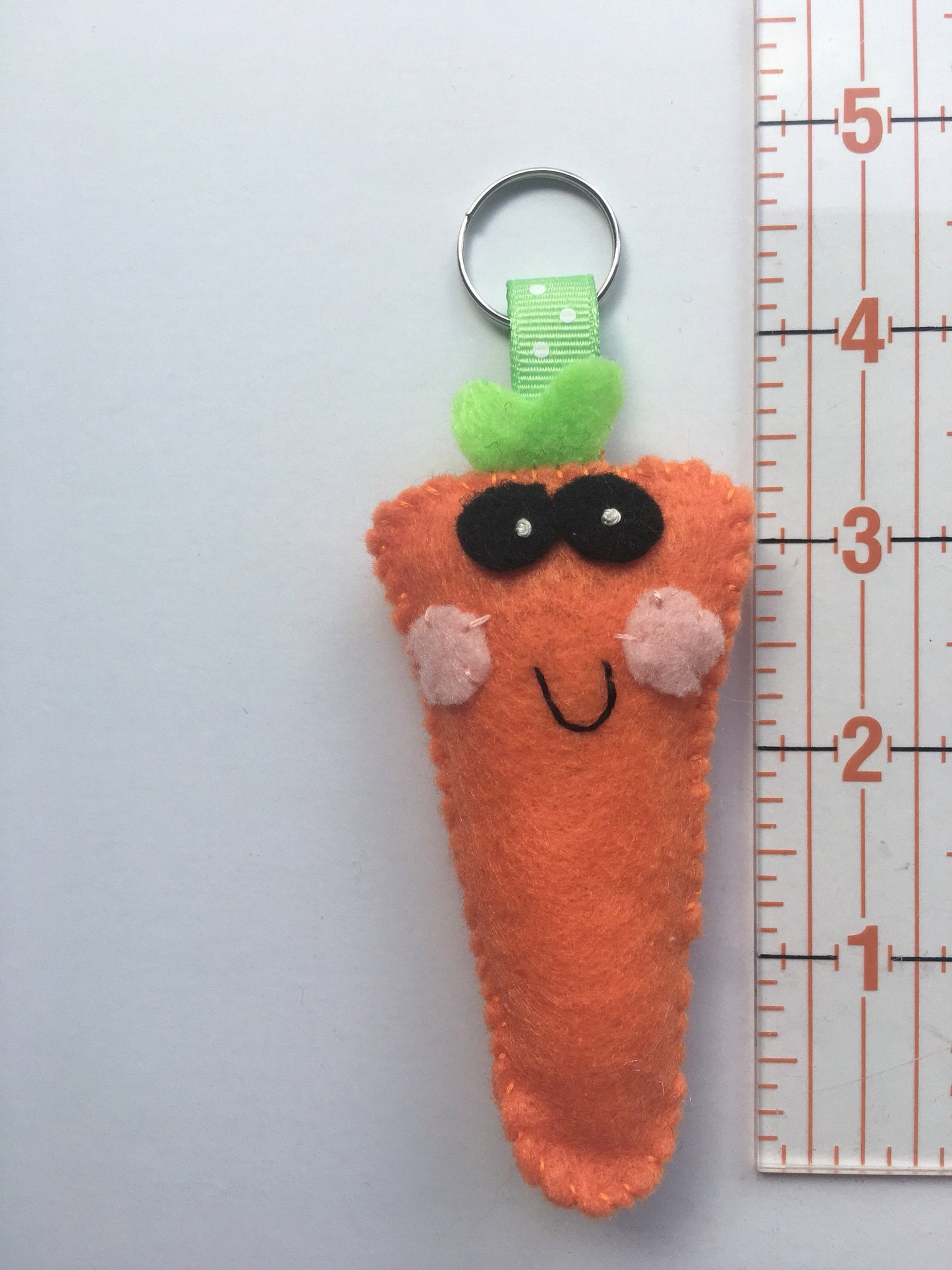 Happy Carrot Felt Stuffed Keychain