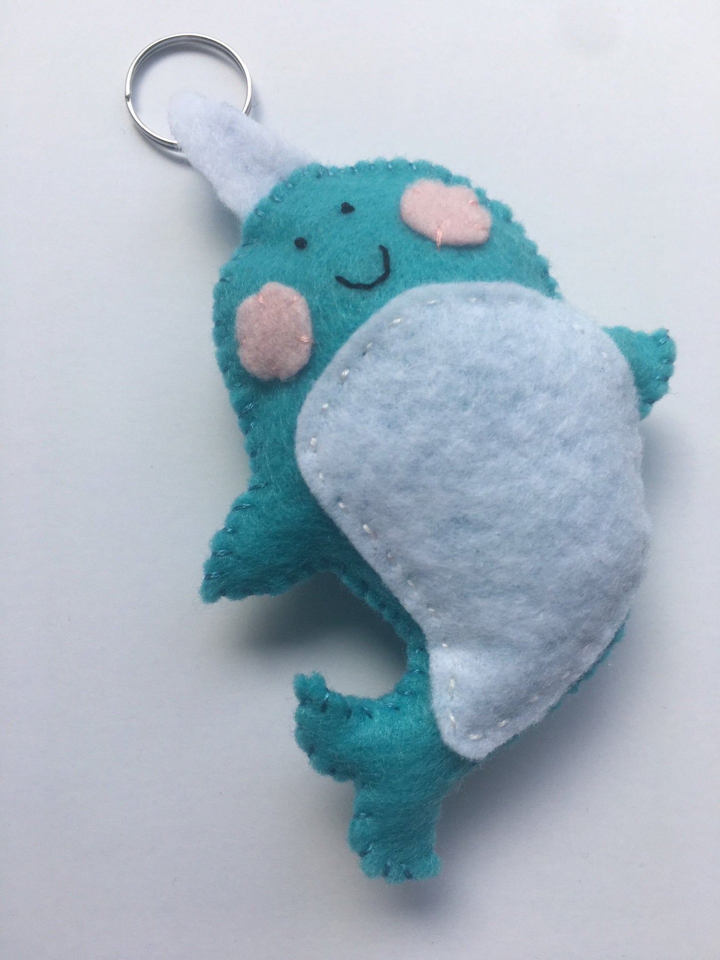 Narwhal Felt Stuffed Keychain