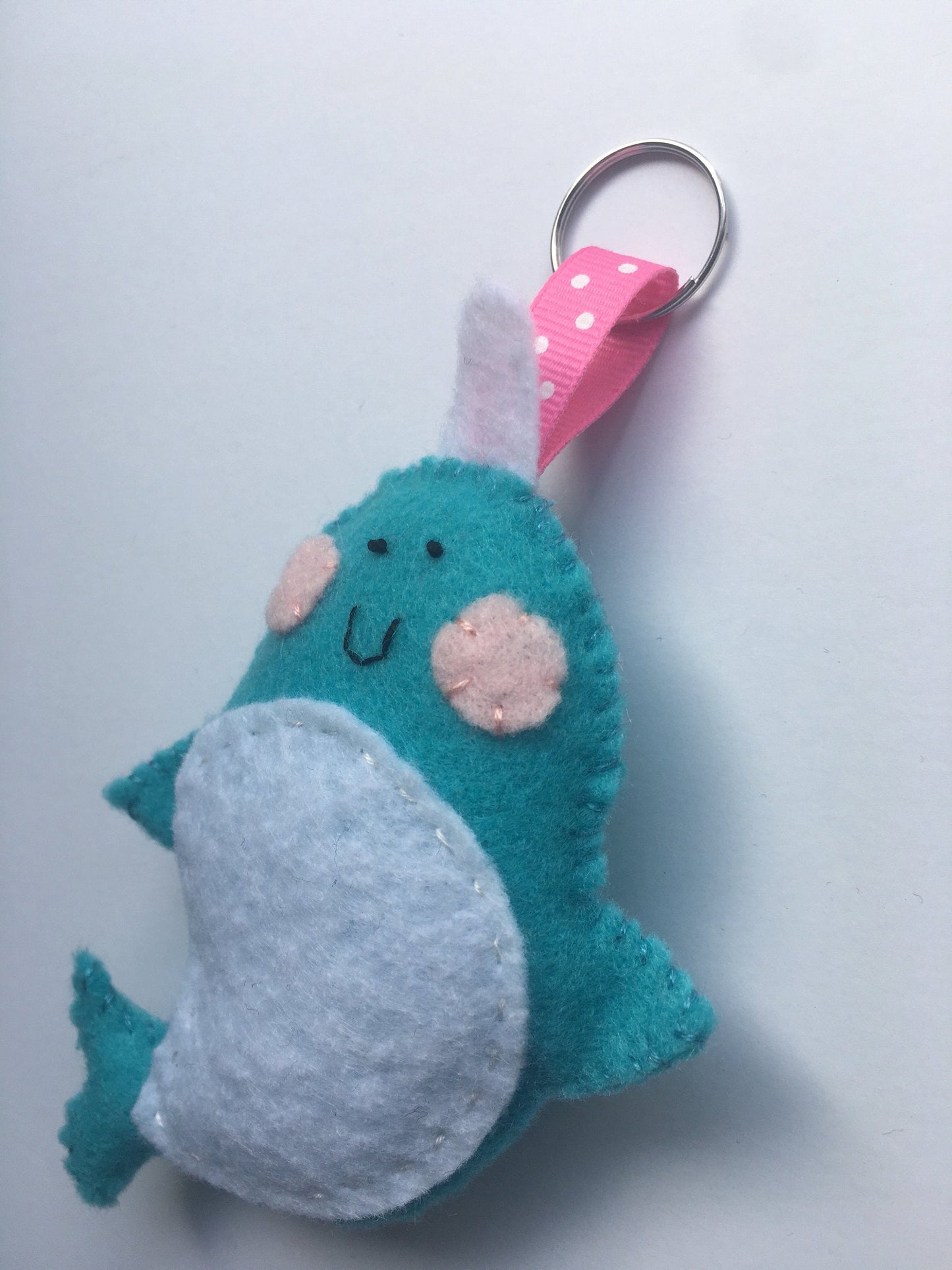 Narwhal Felt Stuffed Keychain