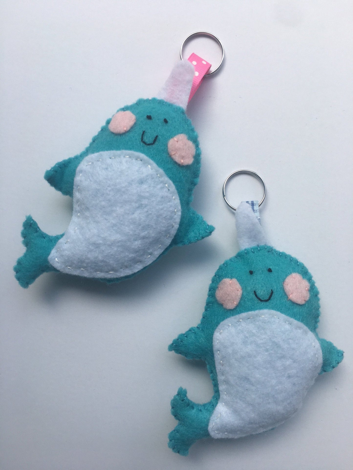 Narwhal Felt Stuffed Keychain