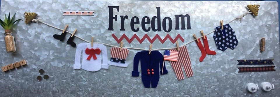 Mini Uncle Sam Patriotic Americana Felt Clothesline