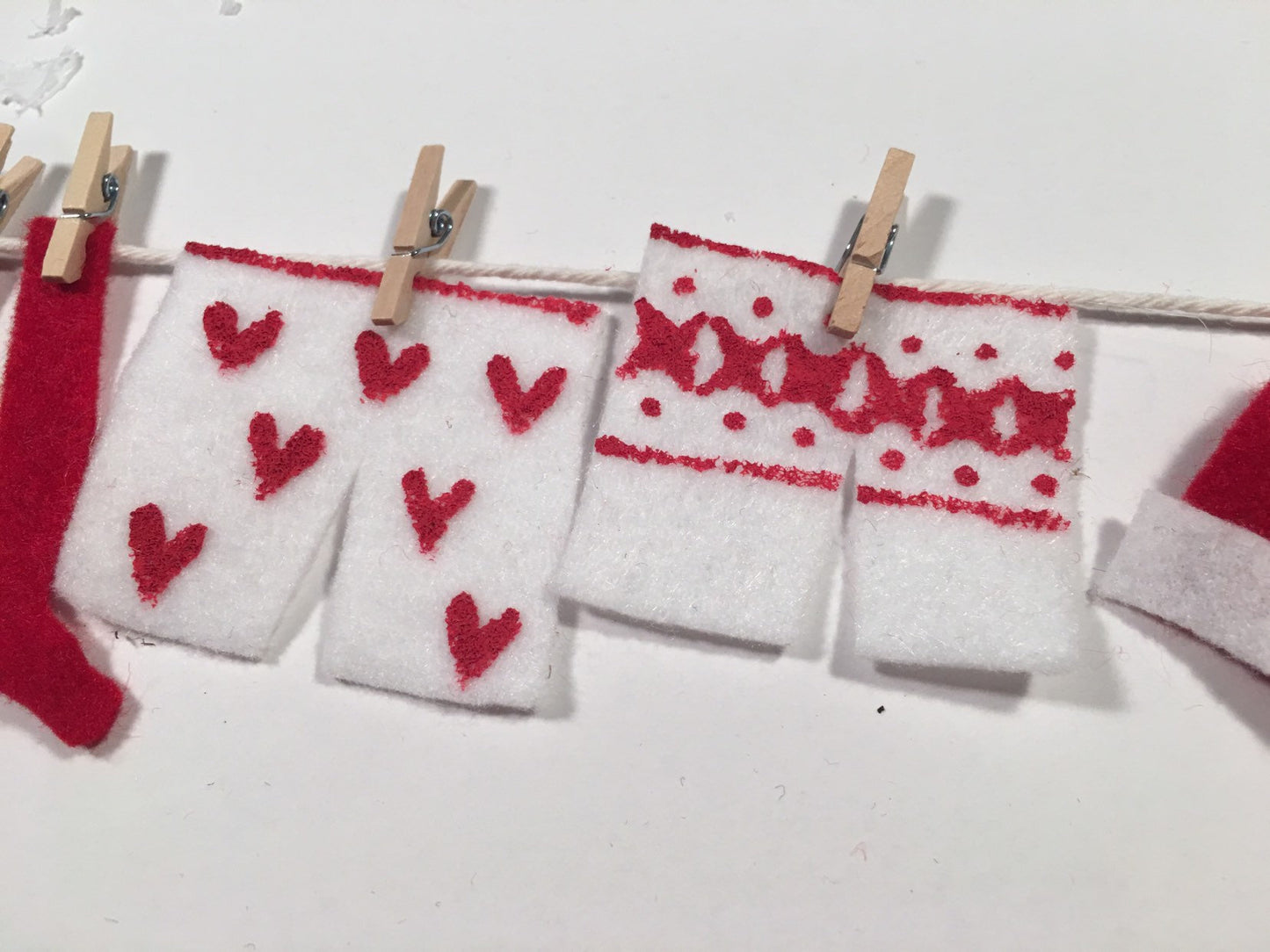 Santa's Laundry Clothesline Christmas decoration featuring Santa's underwear