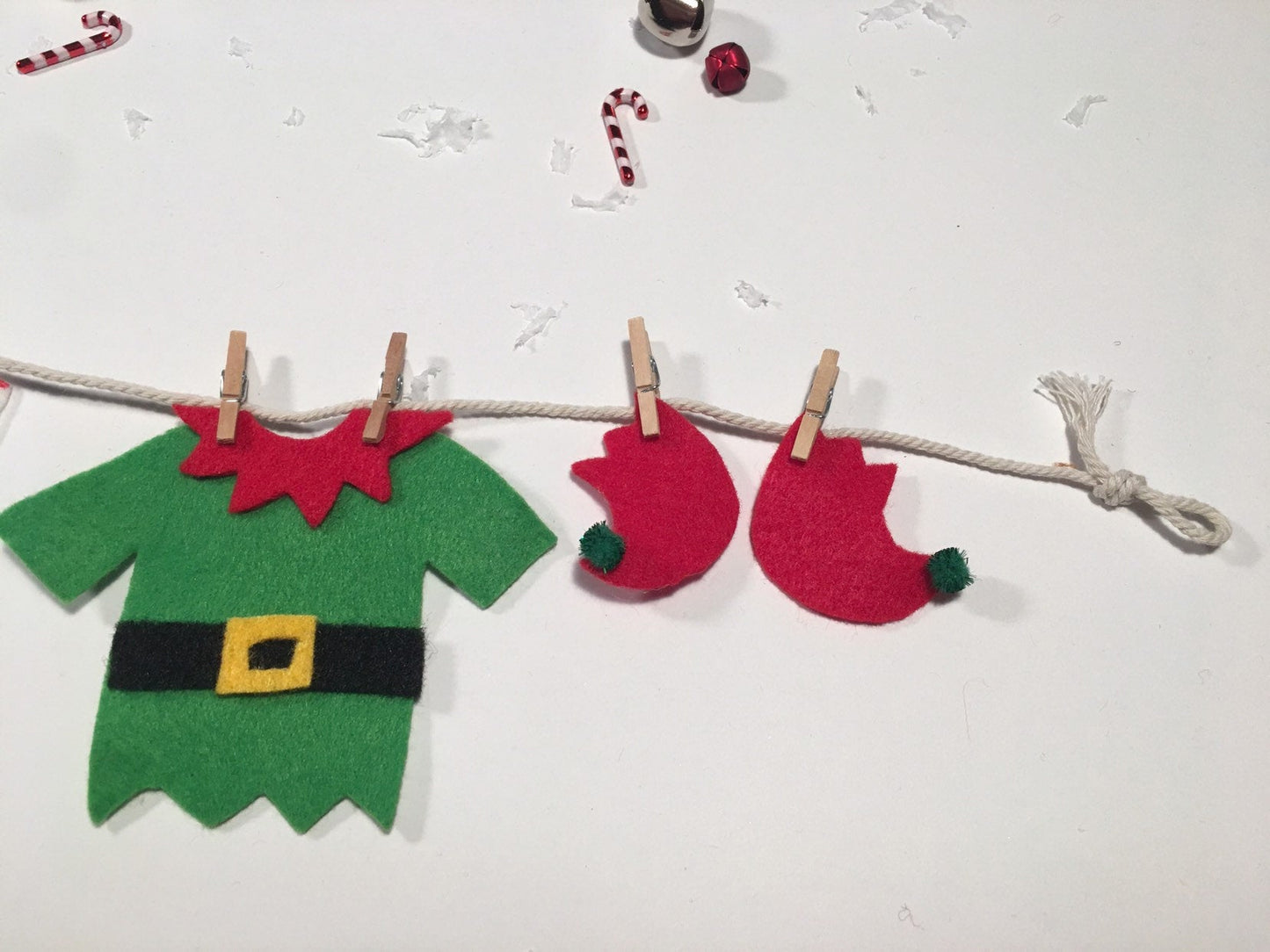 Elf Laundry Clothesline Christmas Decoration