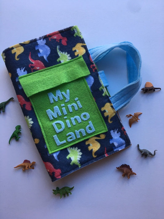 Travel Dinosaur Miniature Felt Playmat with Rubber Dino Toys