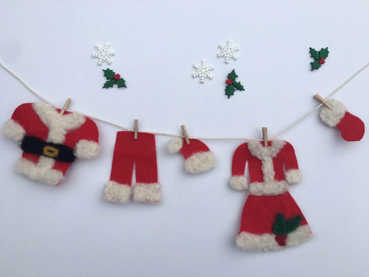 Mr. And Mrs. Claus Christmas Pattern DIY Knotted Headband Kit - A