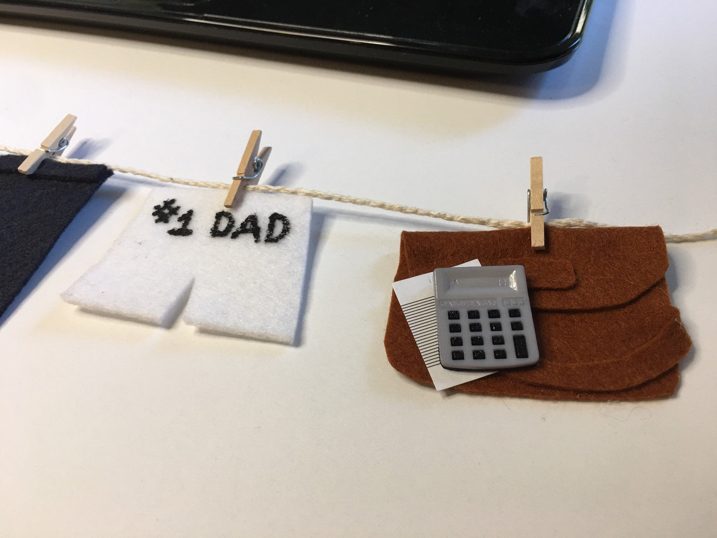 Business Man Modern Hipster Dad Miniature Felt Clothesline Banner Garland Bunting Wall Hanging Decoration for Father’s Day