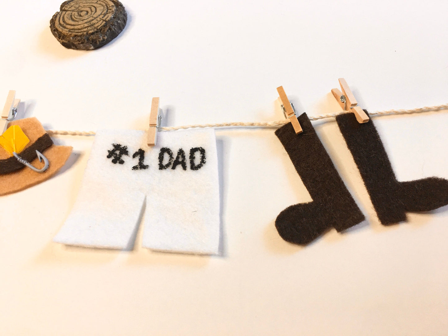 Fishing Dad Miniature Felt Clothesline Banner Garland Bunting Wall Hanging Decoration for Father’s Day