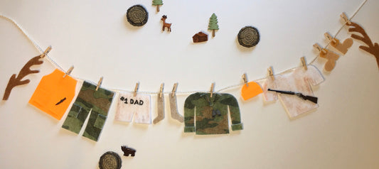 Hunting Man Miniature Felt Clothesline Banner Garland Bunting Wall Hanging Decoration for Father’s Day