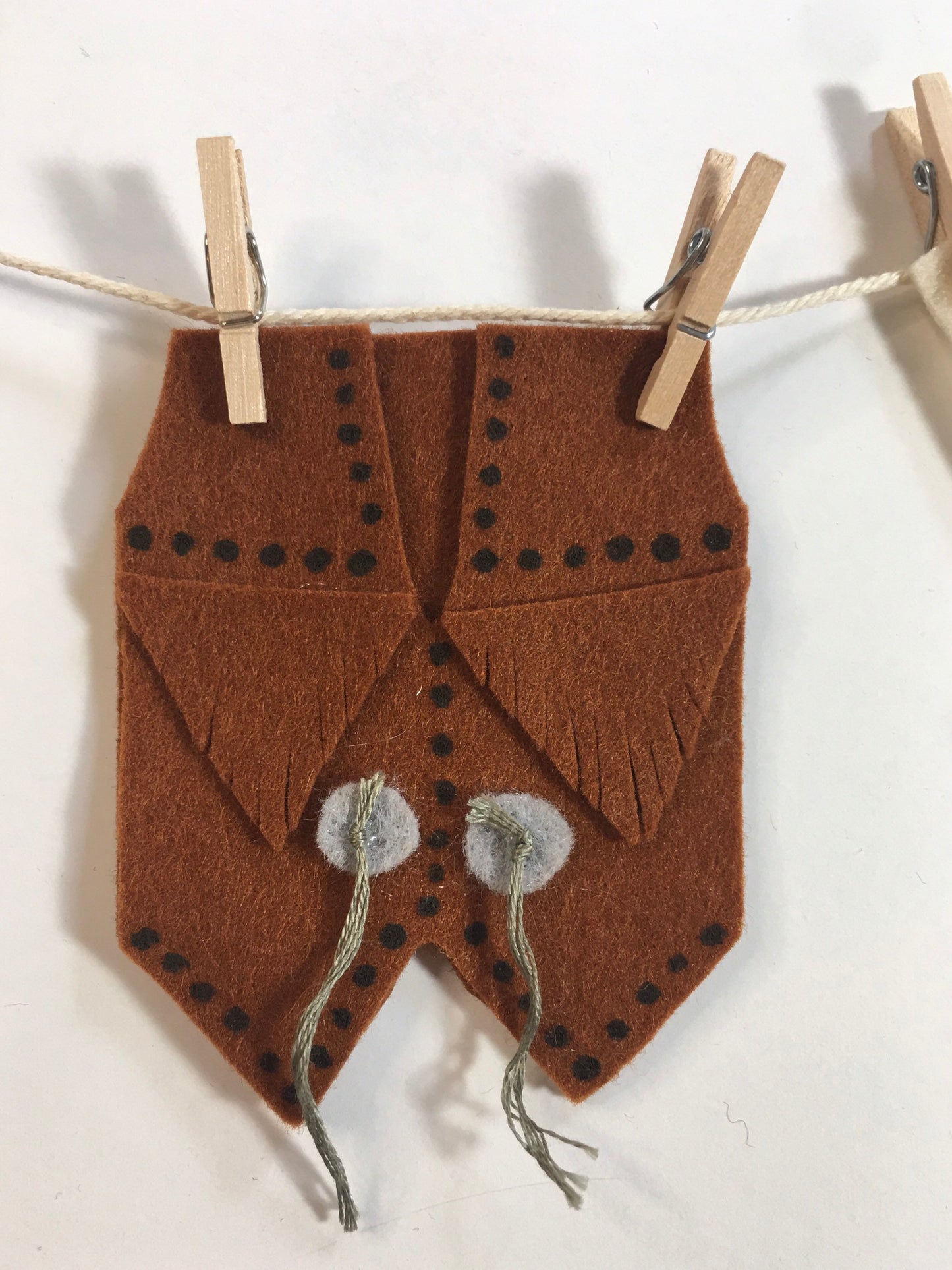 Cowboy & Cowgirl Outfit Costume Miniature Felt Clothesline Garlands for Parties and Home Decoration Combination Set of 2