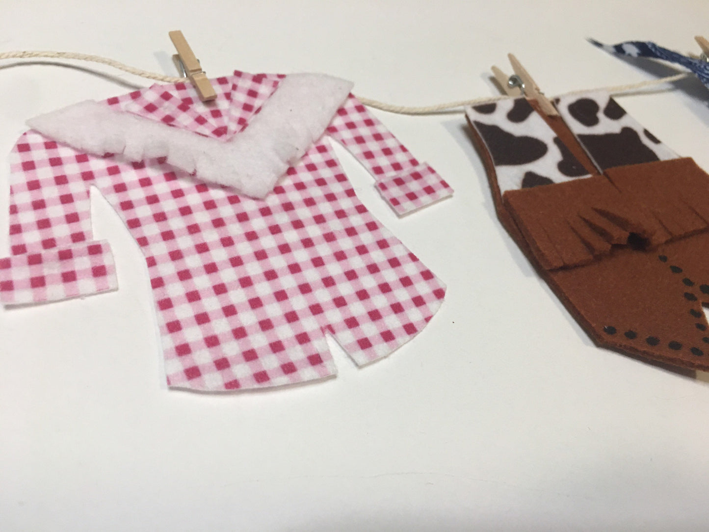 Cowgirl’s Clothesline Miniature Felt Banner Rodeo Bunting Garland Wall Hanging Party Decoration