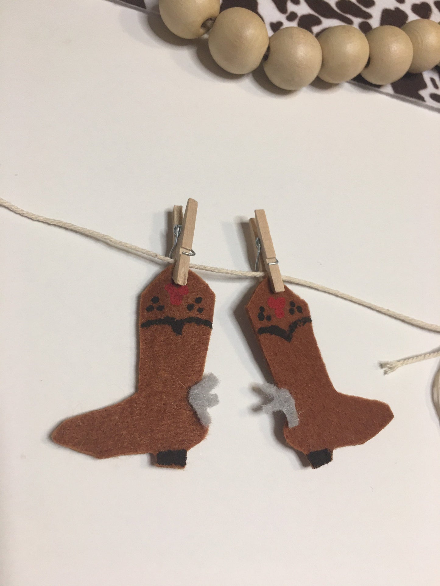Cowgirl’s Clothesline Miniature Felt Banner Rodeo Bunting Garland Wall Hanging Party Decoration