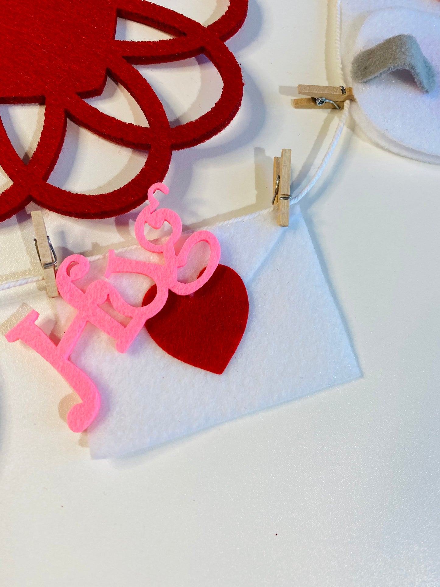 Happy Valentine’s Day Miniature Felt Banner Garland Bunting Wall Hanging Decoration