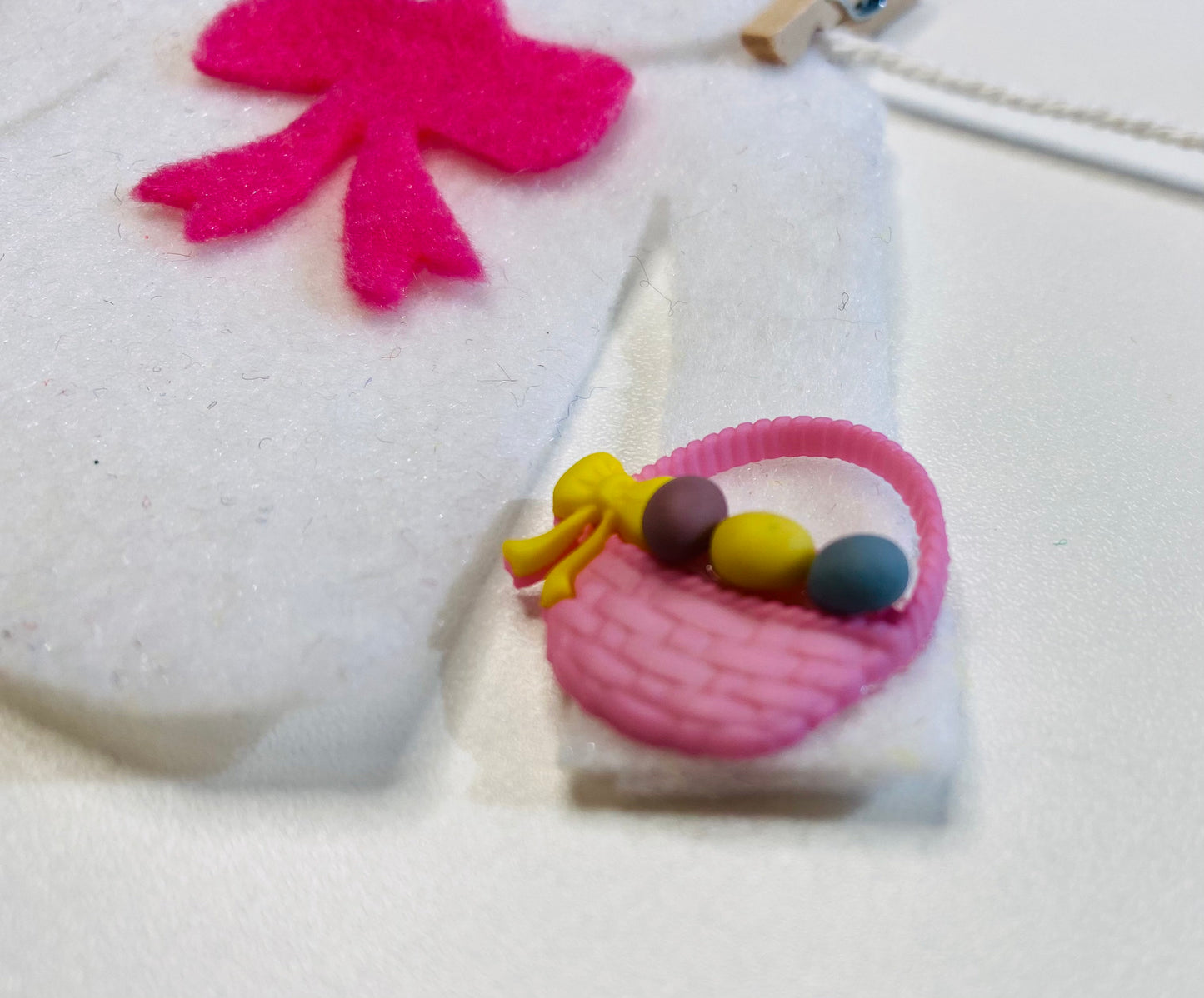 Peter Cottontail Easter Bunny Miniature Felt Clothesline Banner Garland Bunting Wall Hanging Decoration
