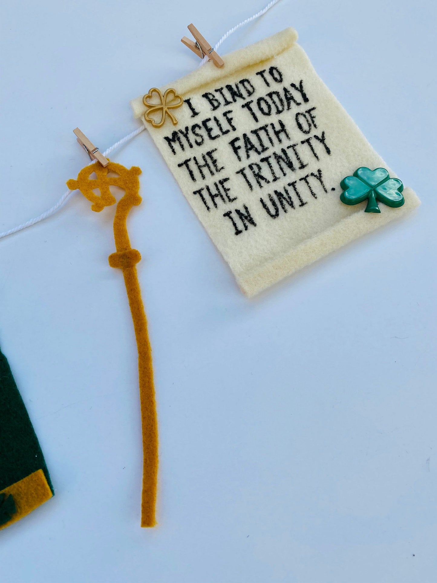 Saint Patrick Miniature Felt Clothesline Banner Garland Bunting Wall Hanging Decoration