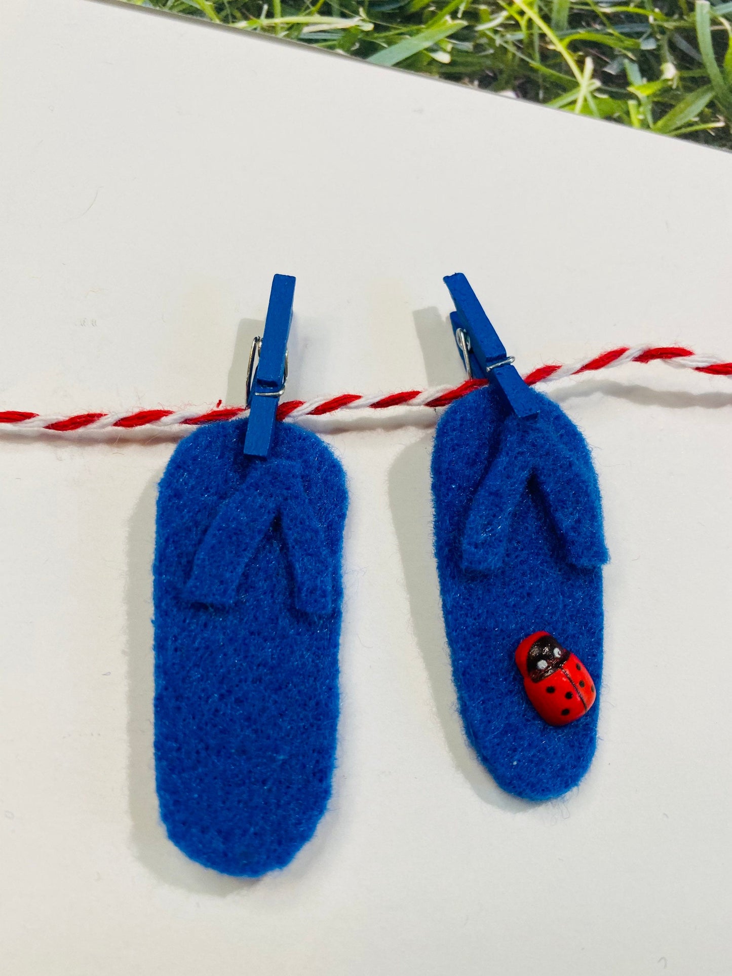 Patriotic USA Flip Flop Felt Miniature Banner Garland Bunting Wall Hanging Decoration for Independence Day/4th of July