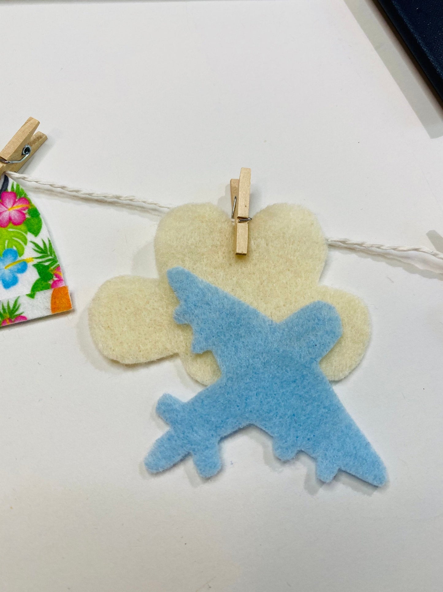 Traveler's Miniature Felt Clothesline Tourist Banner Jetsetter’s Garland Bunting Wall Hanging Decoration for Bon-voyage Party