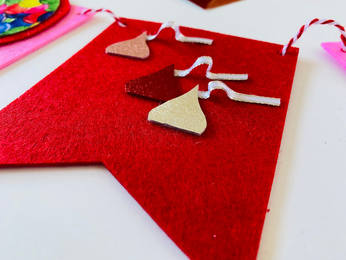 Valentine's Day Candy Felt Banner Garland Bunting Wall Hanging Decoration