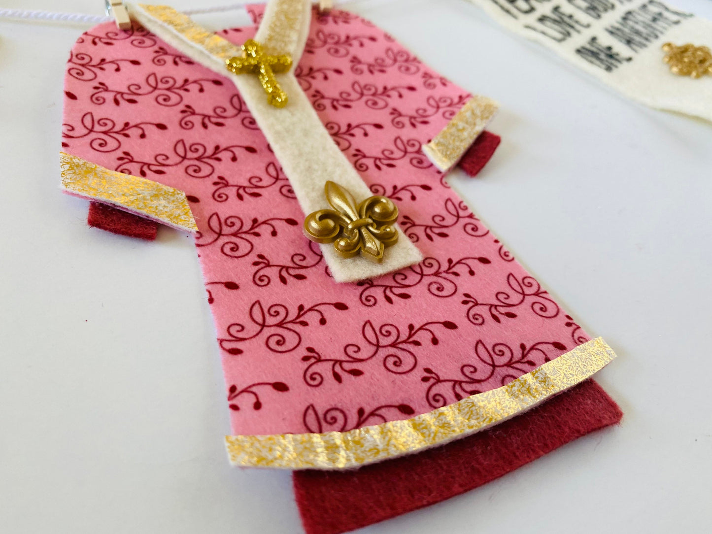 Saint Valentine Miniature Clothesline Banner Bunting Garland Wall Hanging for Decoration