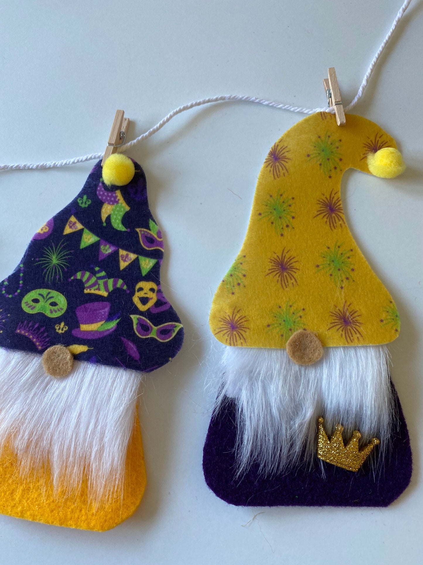 Mardi Gras Gnome Banner Bunting Garland Wall Hanging for Decoration