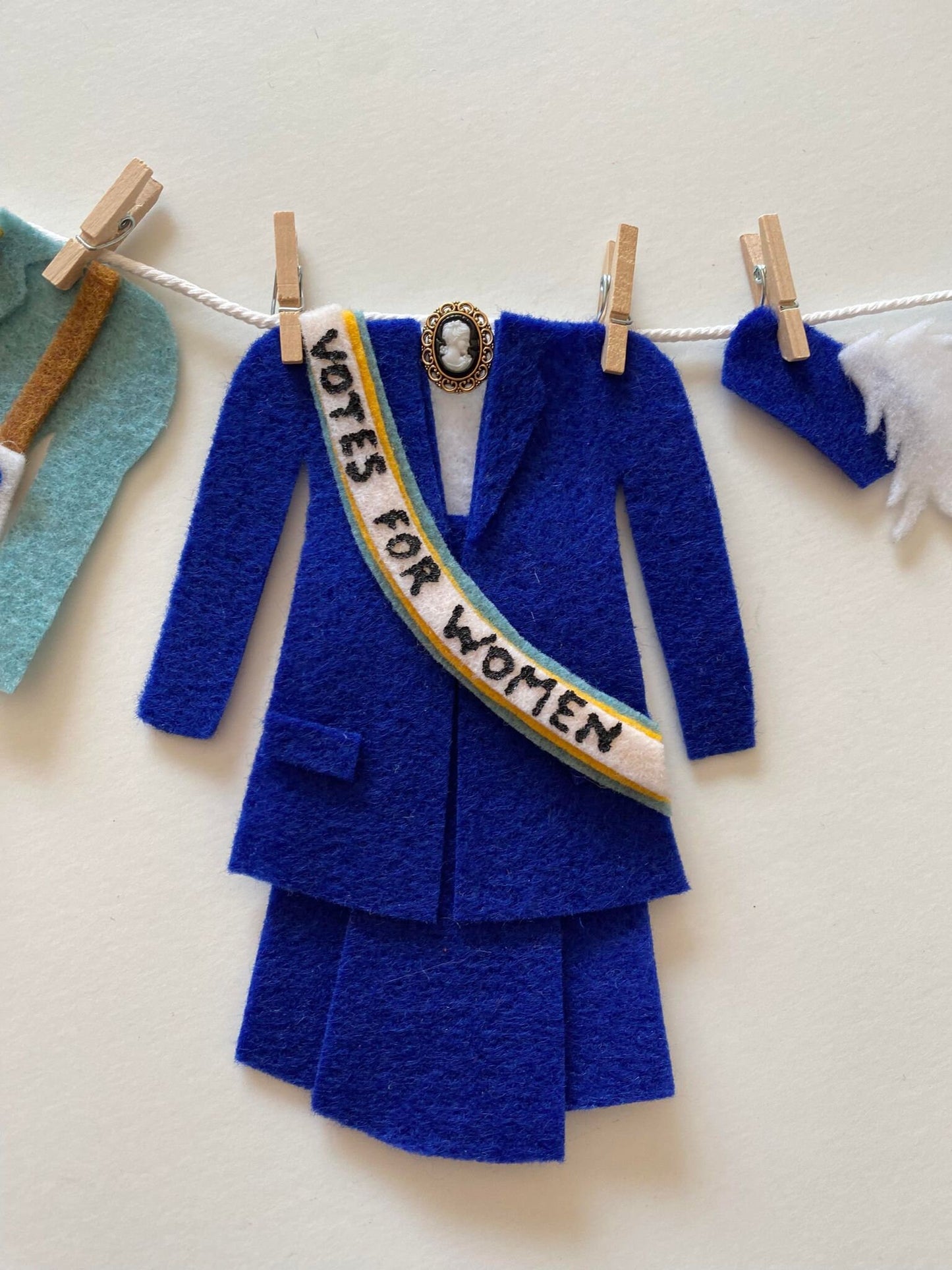 Votes for Women Miniature Felt Clothesline, Women's Suffrage Party Banner, Women's Liberation Bunting, Garland, Wall Hanging Decoration
